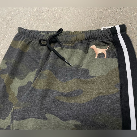 NWT VICTORIA'S SECRET “PINK” Gold Bling Sequin Classic Sweatpant Camo Size Small - Picture 5 of 14